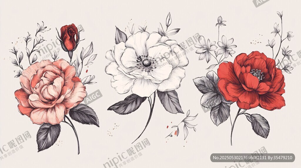 手绘花卉插画集