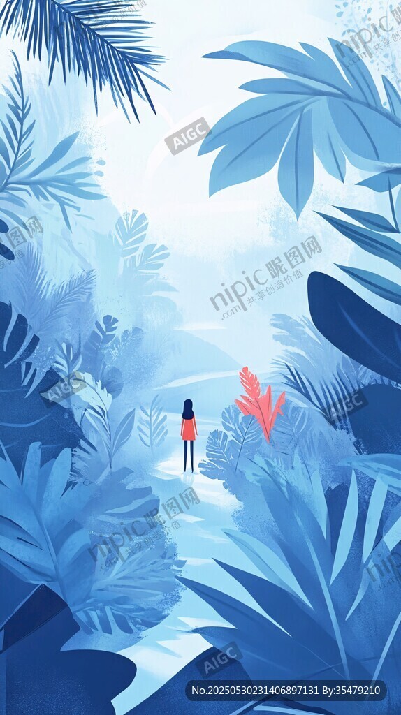漫步于梦幻蓝调丛林之中