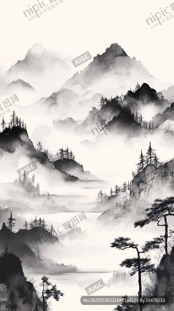 水墨山水意境图