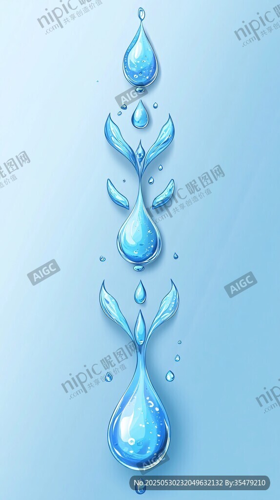 水滴叶形垂直排列梦幻图