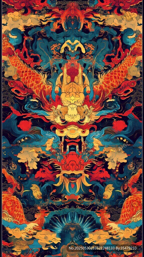 中式传统神话图案艺术