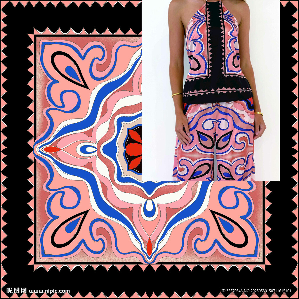 数码印花民族风精美几何花纹图案