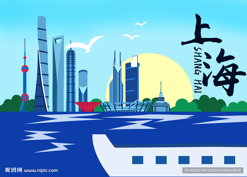 上海城市天际线与江景