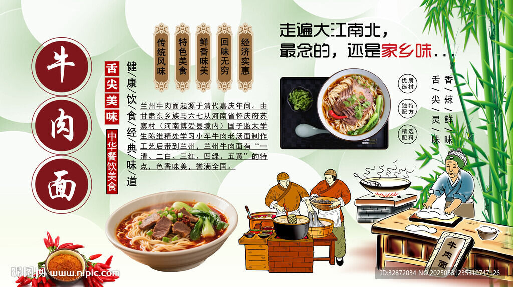 牛肉面背景墙