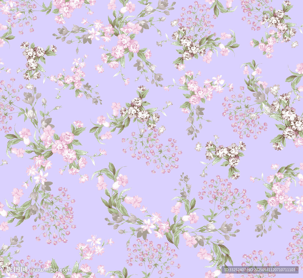 淡紫色花卉图案背景纹理