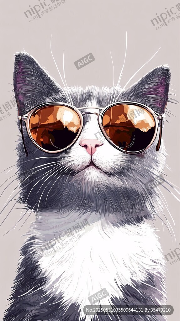 戴墨镜的时髦猫咪