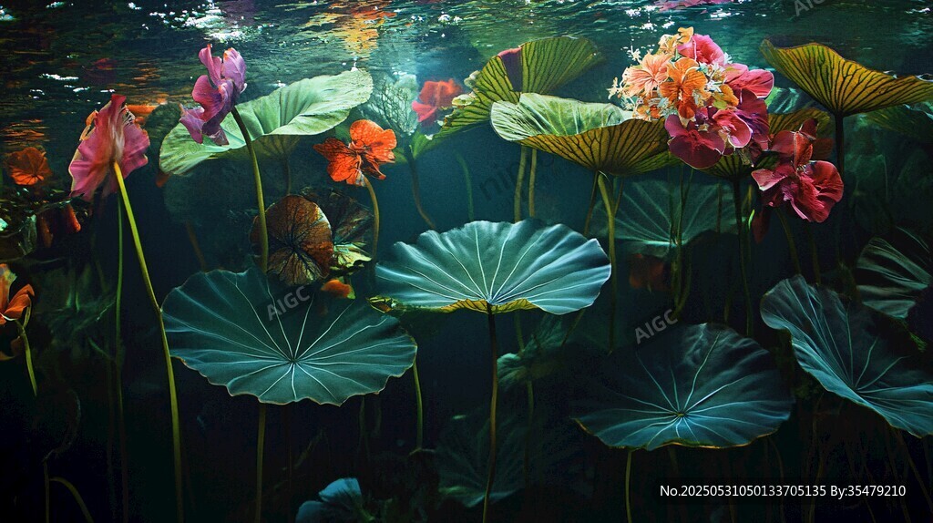水下荷花奇幻景观