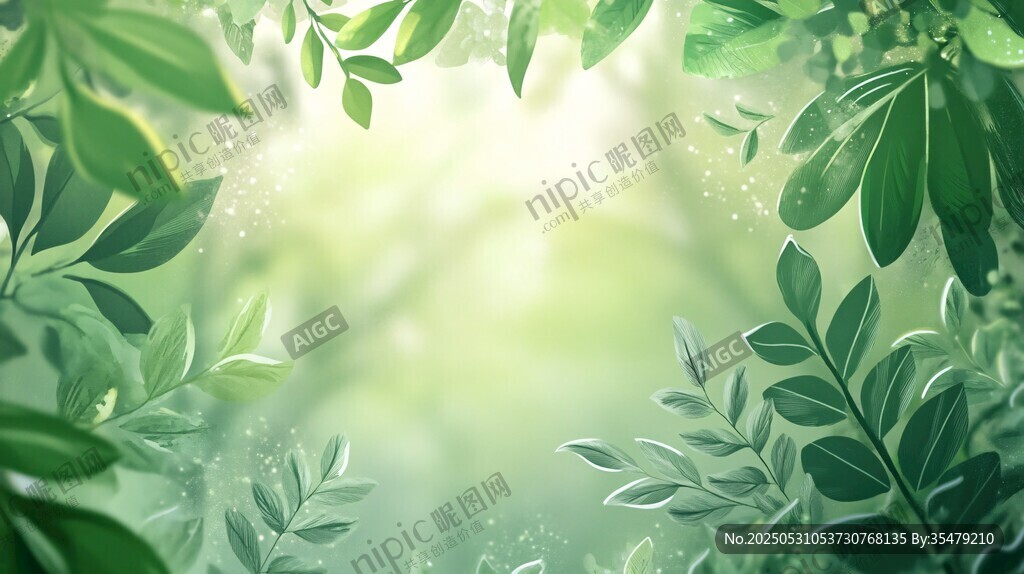 清新绿意盎然的自然之景