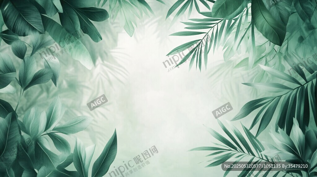 清新绿植营造自然背景