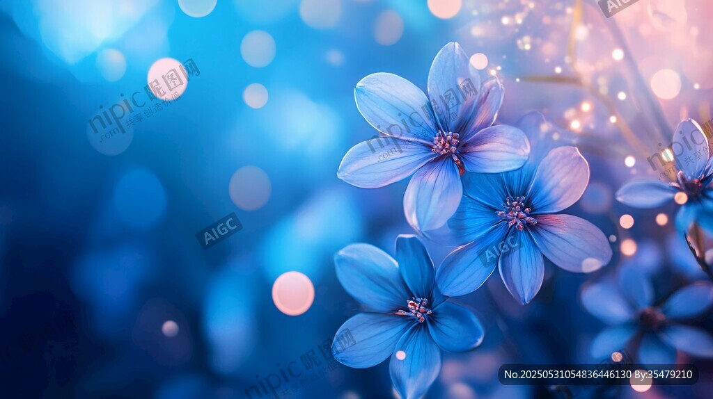 梦幻蓝花背景图
