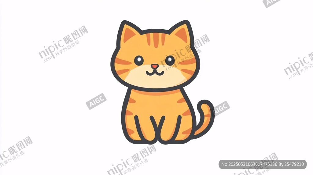 可爱橘猫卡通形象