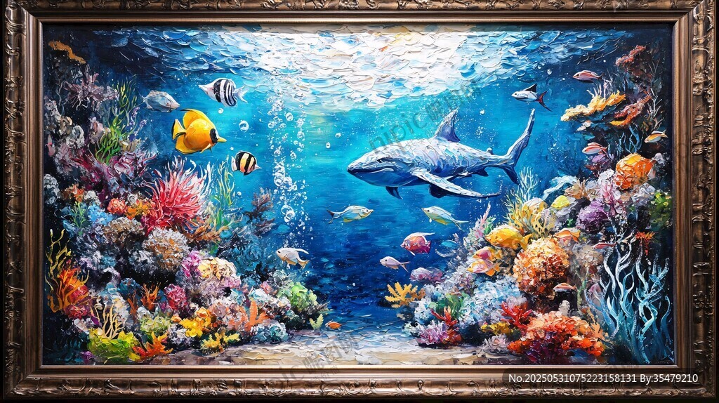 海底奇幻世界 鲨鱼与群鱼