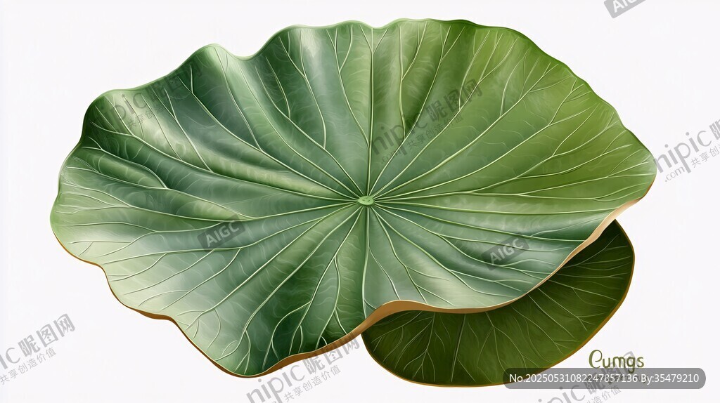 翠绿荷叶特写