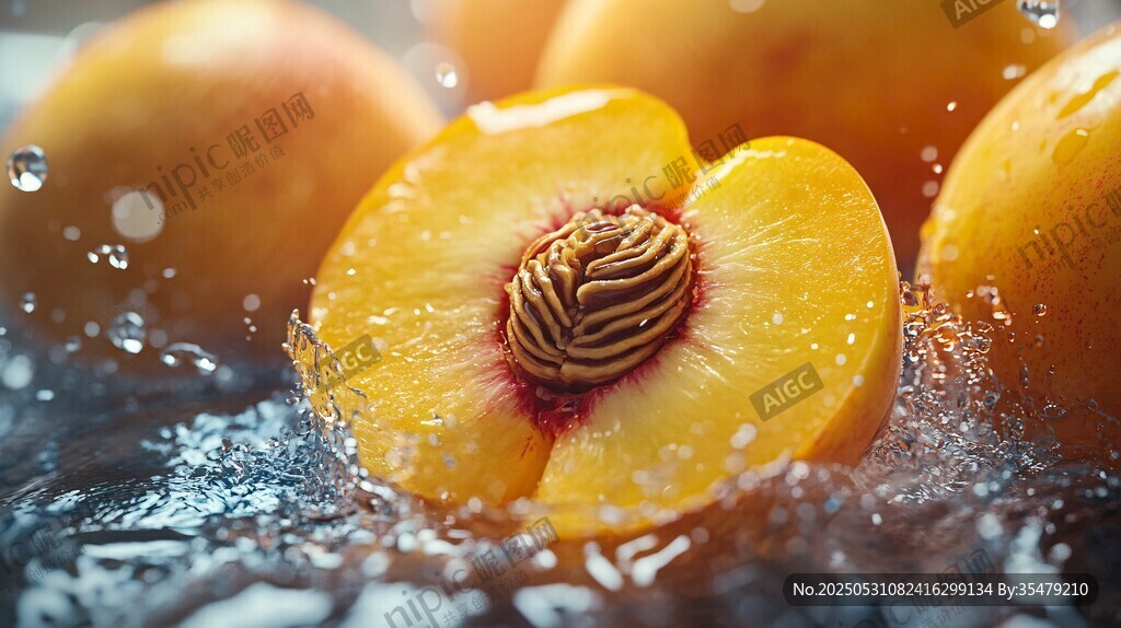 鲜嫩桃子入水瞬间