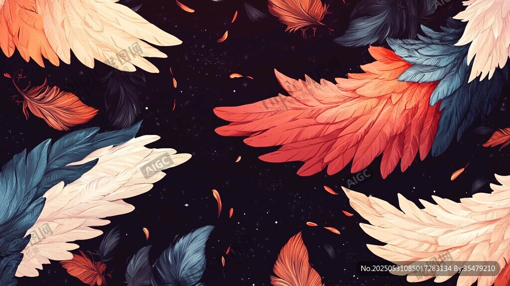 梦幻羽毛图案 绚丽色彩
