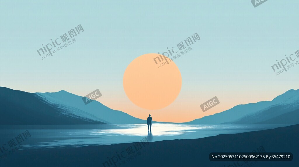 落日下的独行者
