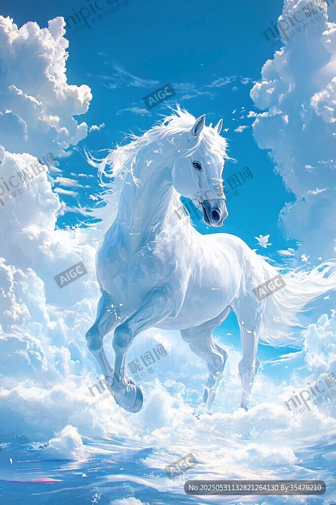 云端白马 梦幻奔腾之姿