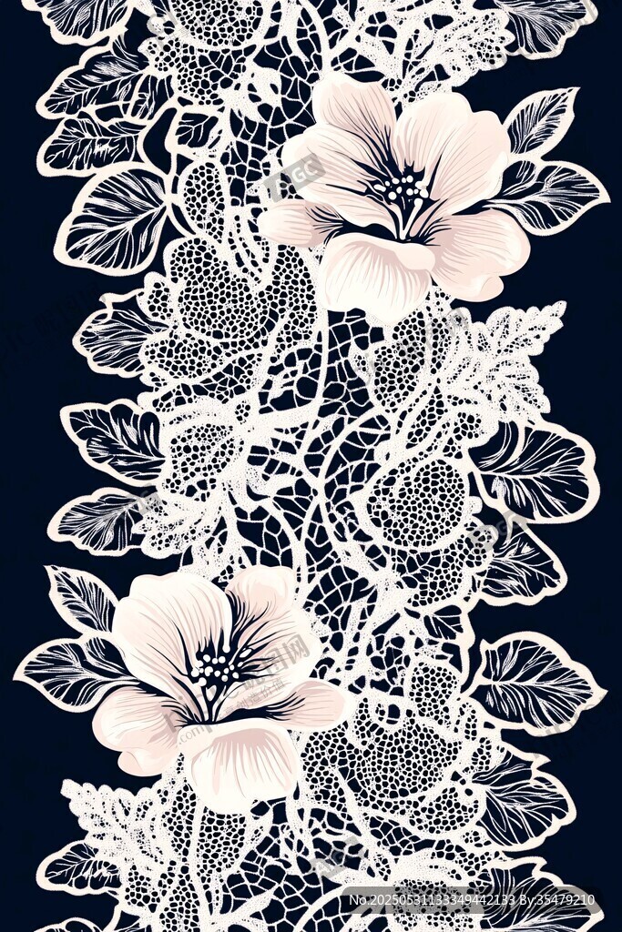 蕾丝花卉图案纹理设计