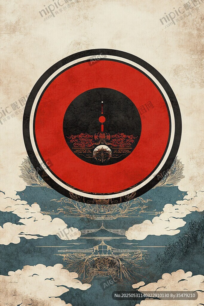 中式神秘圆轮天地意象图