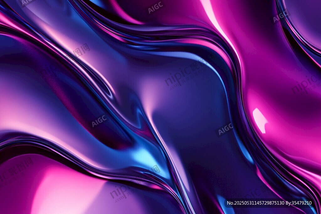 梦幻紫蓝流体渐变背景图