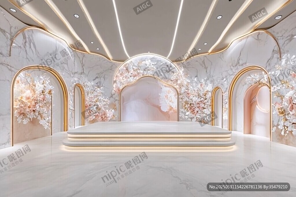 梦幻大理石婚礼舞台场景