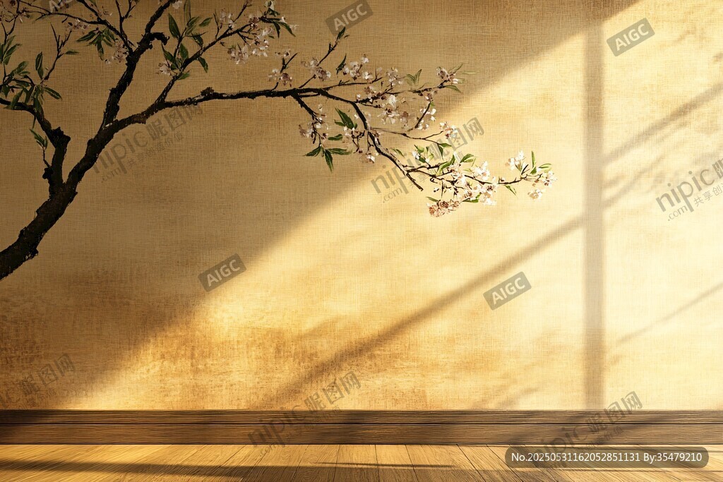 春日室内花枝光影景致