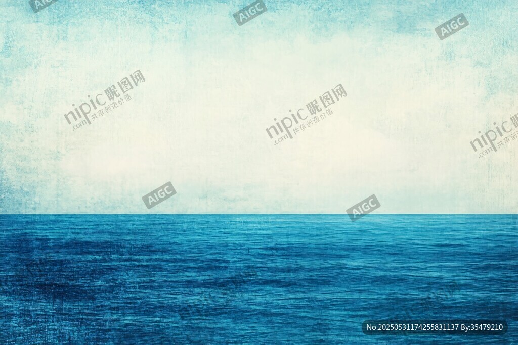 梦幻蓝调海洋天空背景图