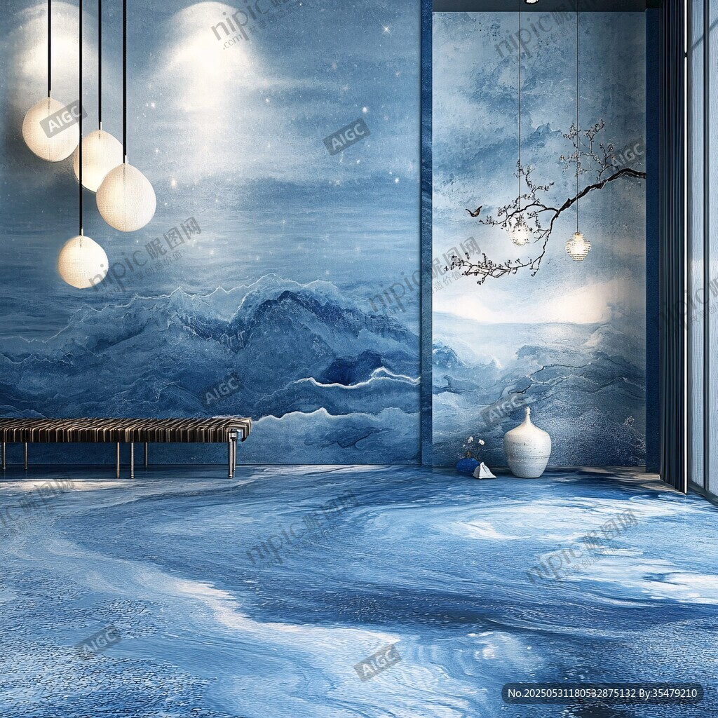 梦幻中式风室内场景画面