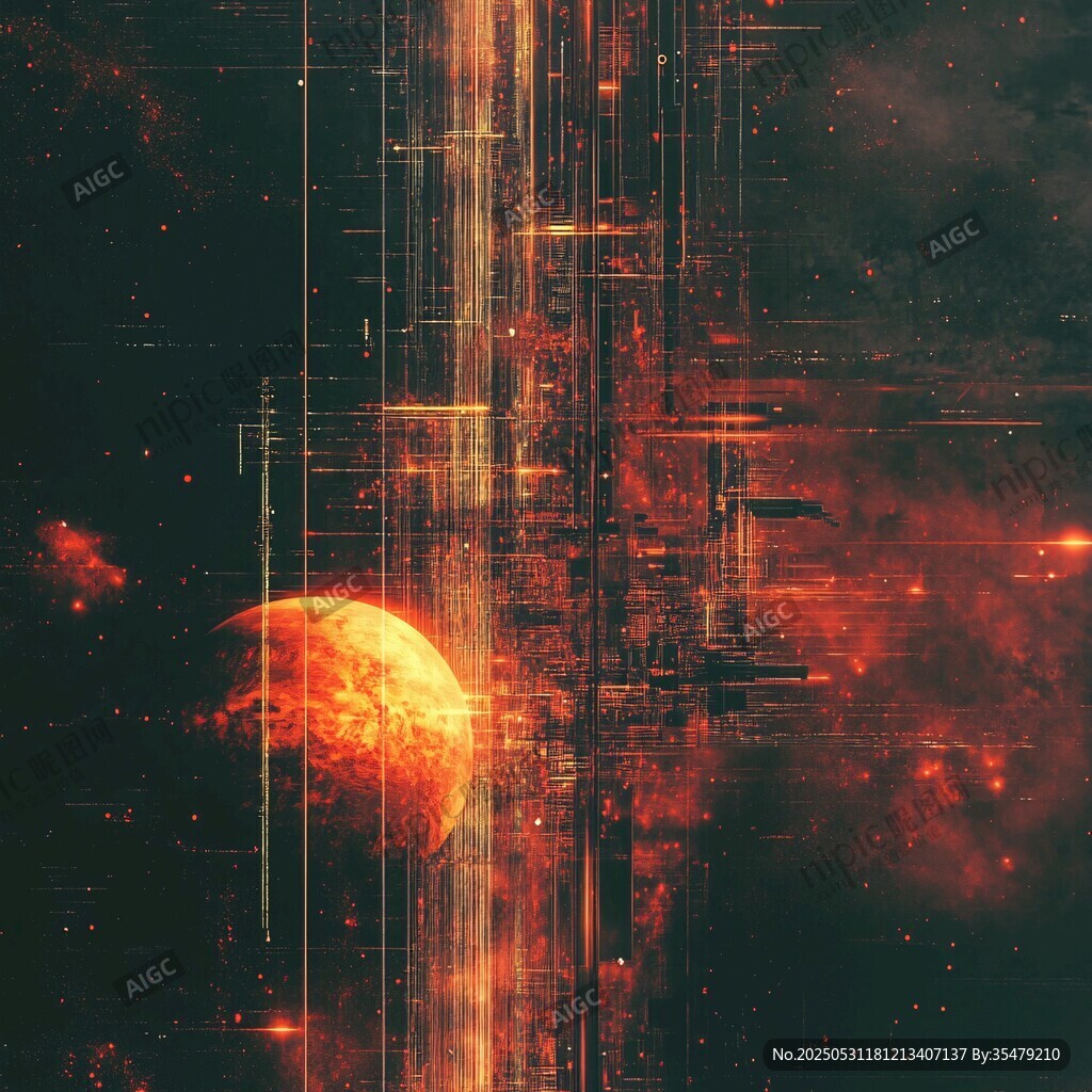 梦幻宇宙中的科技感星球