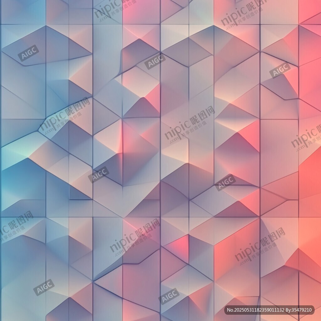 多彩几何立体拼接背景图