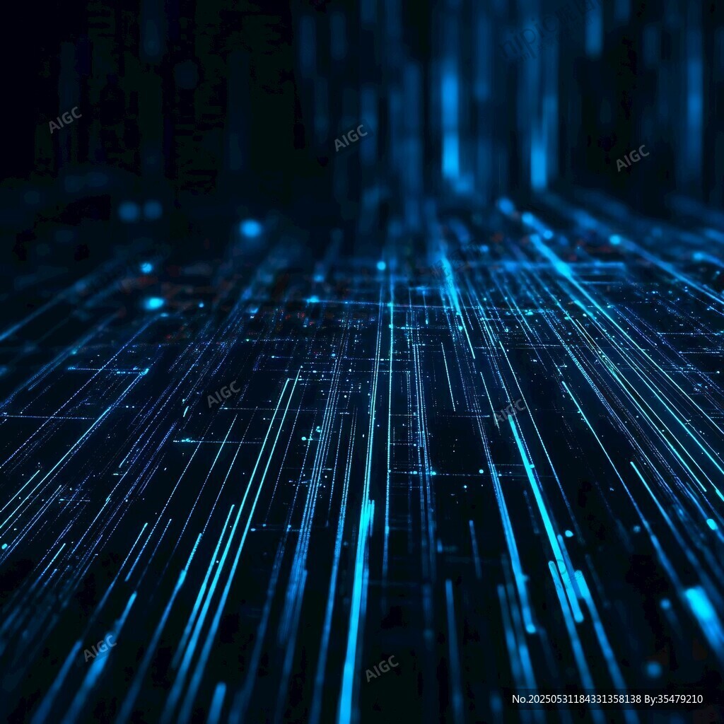科技感蓝色线条数字背景