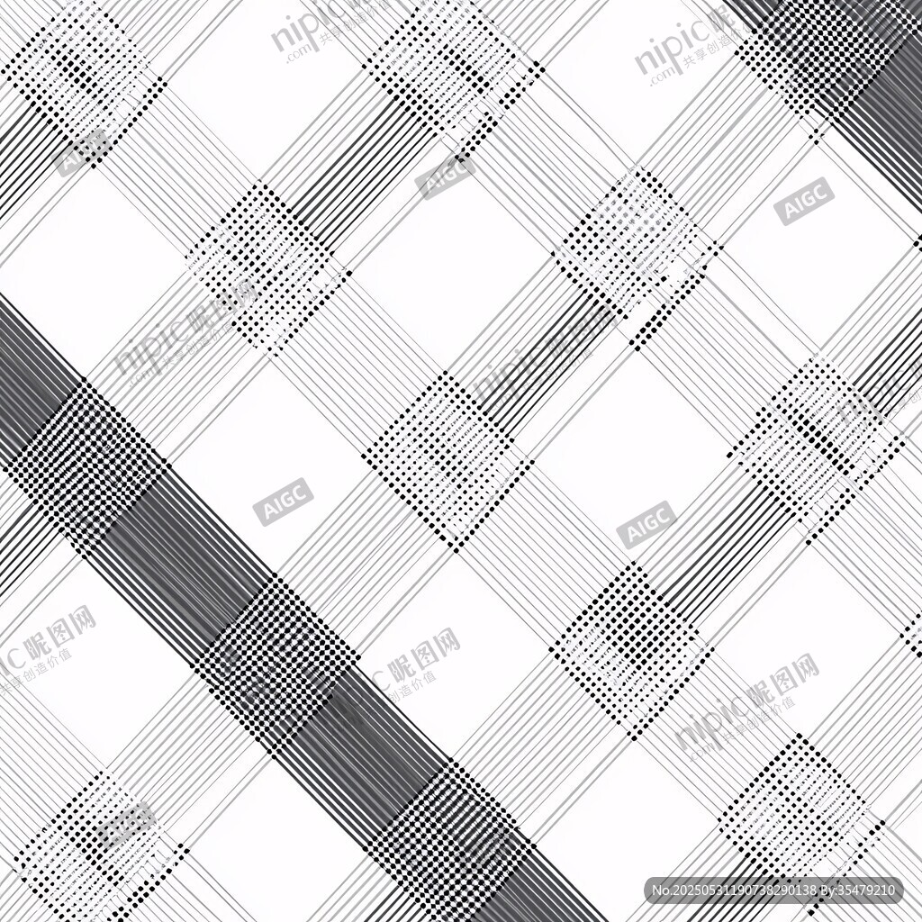 黑白几何线条交错图案