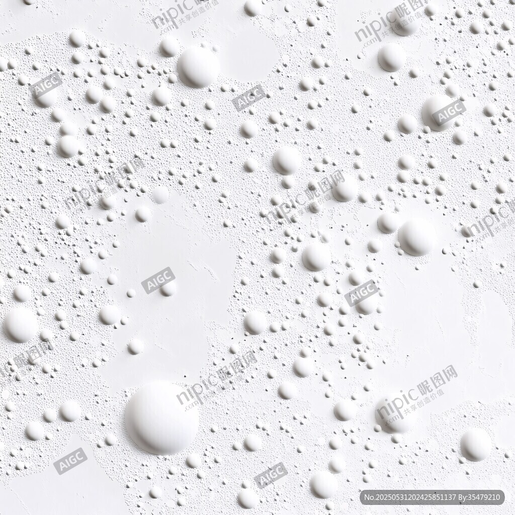 白色背景上的水滴纹理