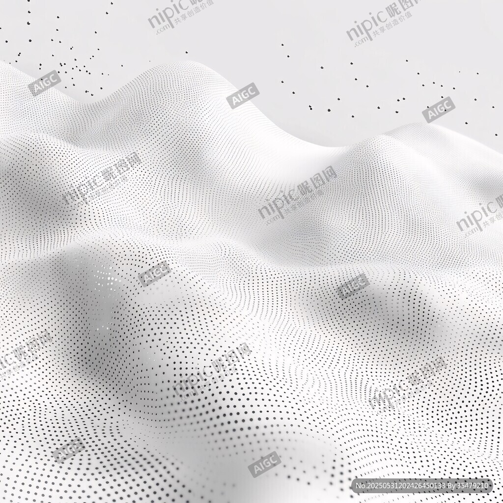 白色点阵起伏抽象地形