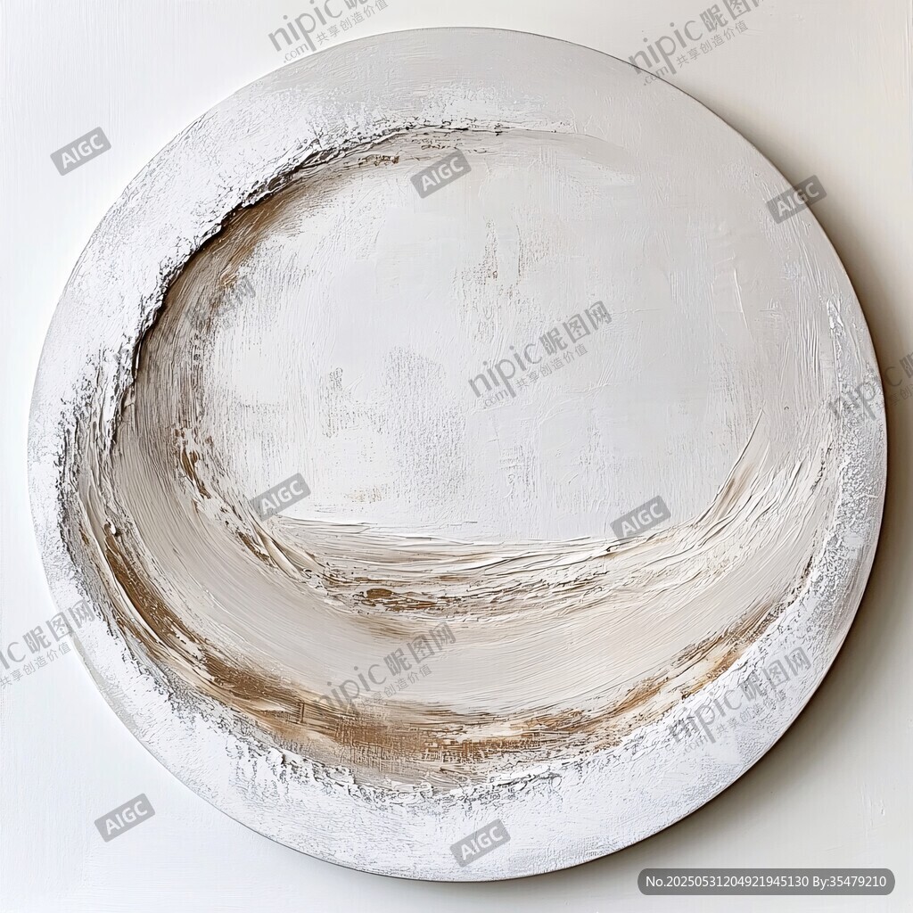 简约白色纹理艺术装饰盘