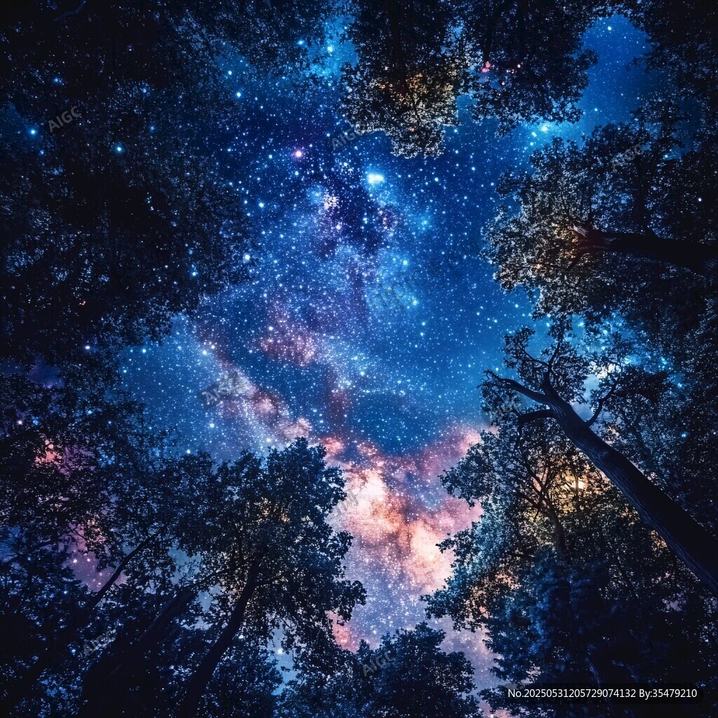 森林之上的璀璨星空