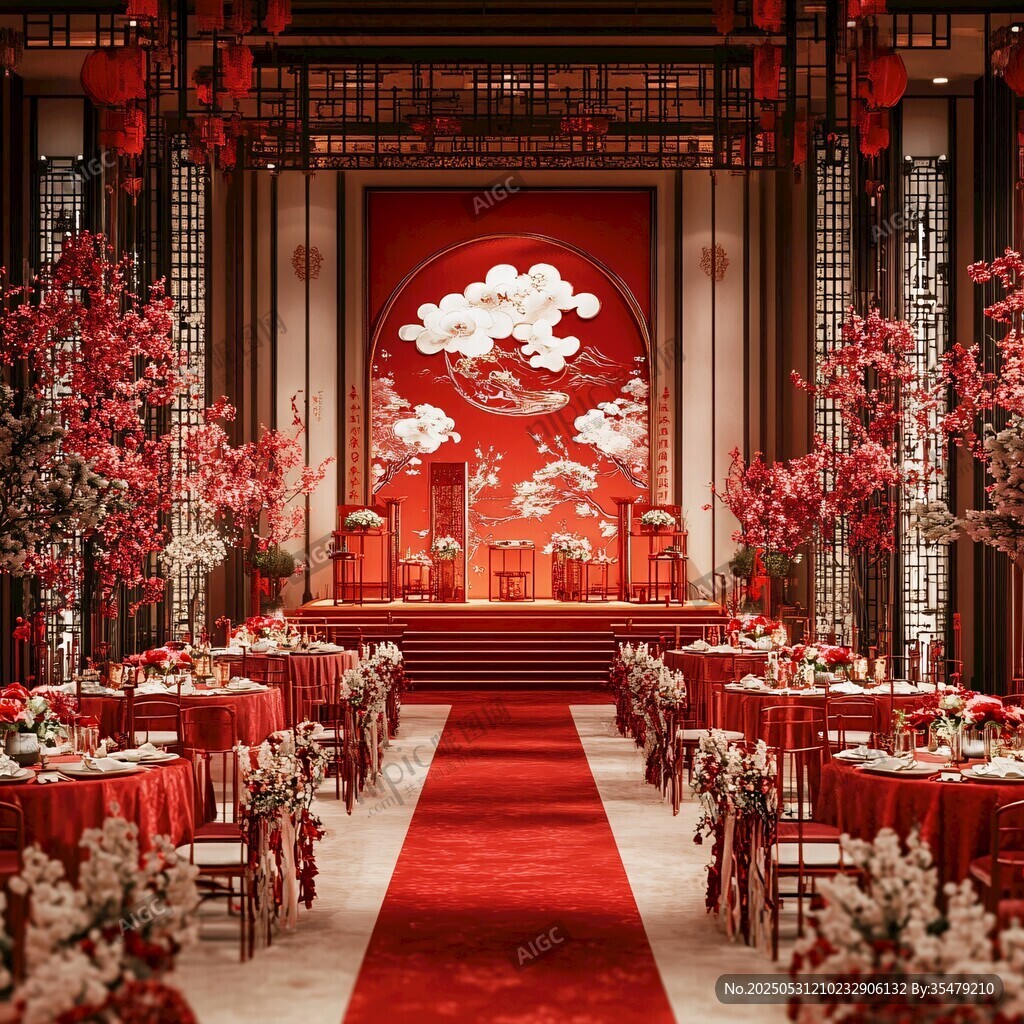 中式浪漫婚礼现场布置