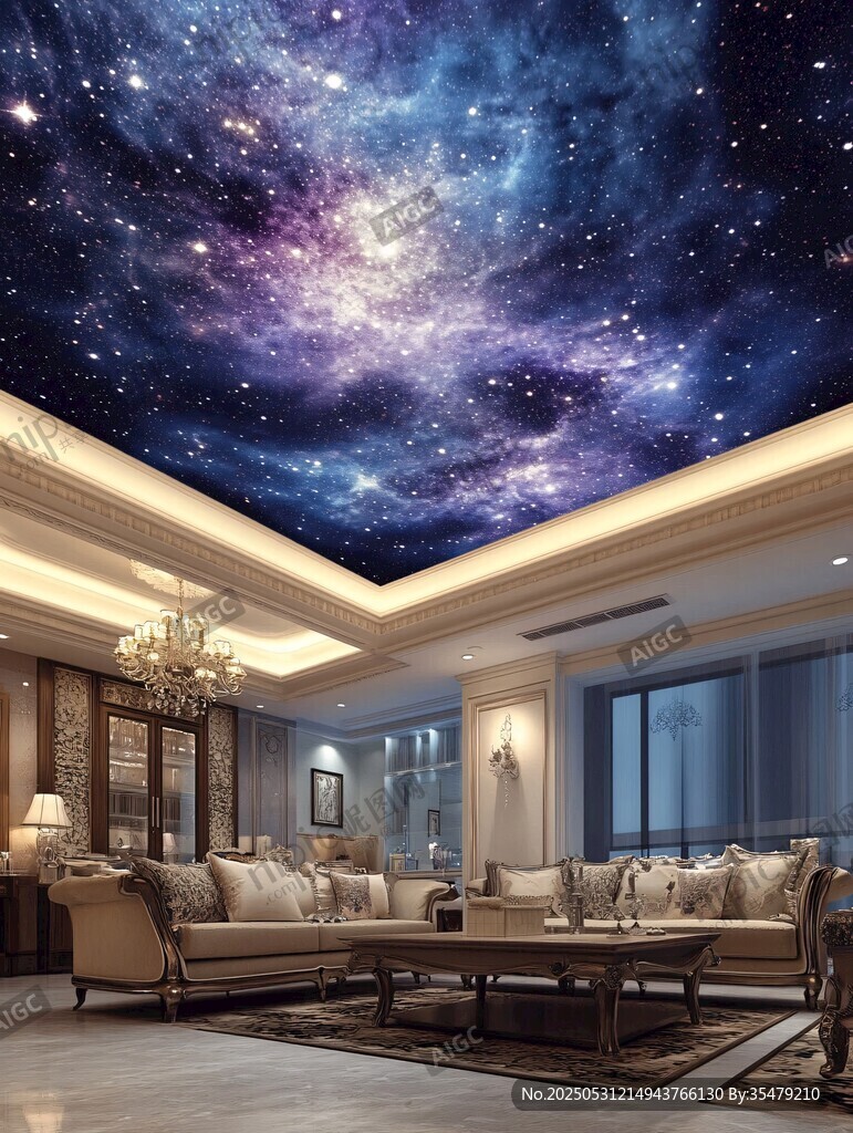梦幻星空客厅天花板设计