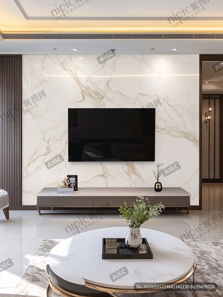 现代简约风客厅电视背景墙