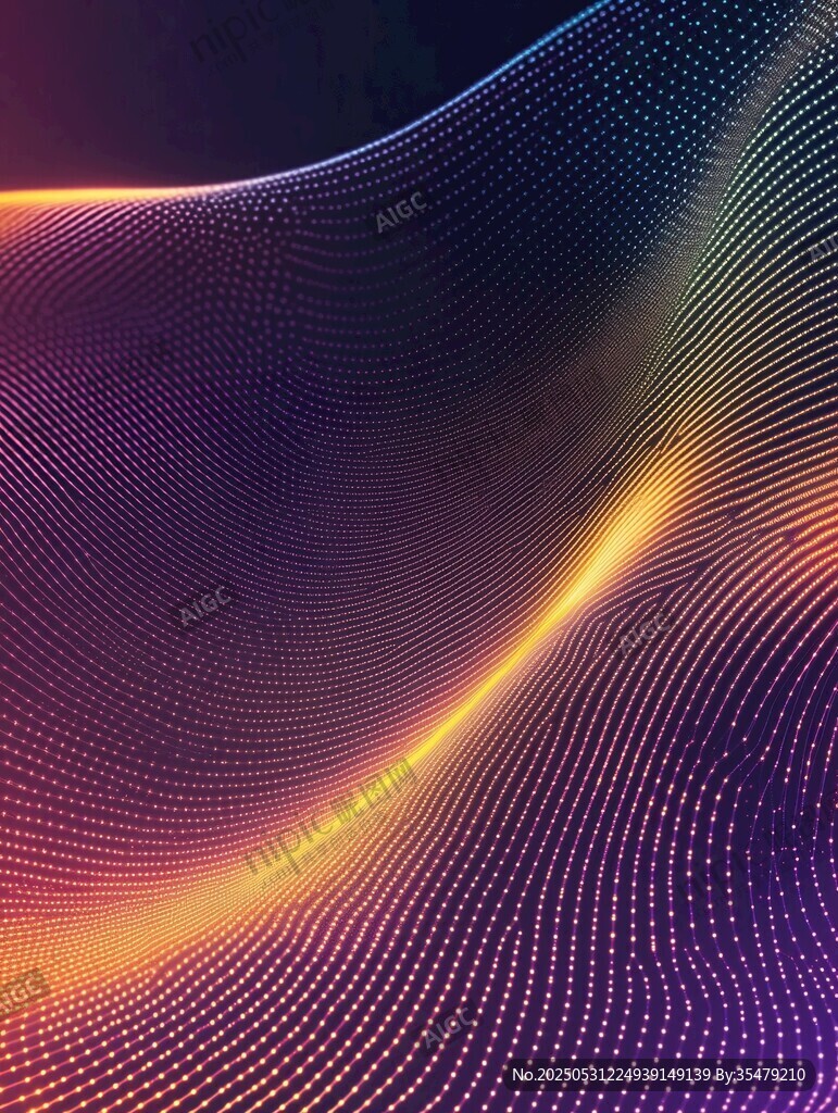 炫彩波浪数字艺术背景图