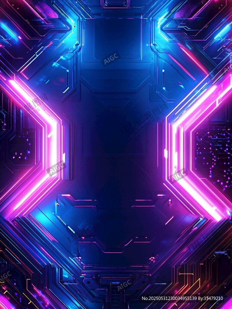 炫酷霓虹科技感背景图案