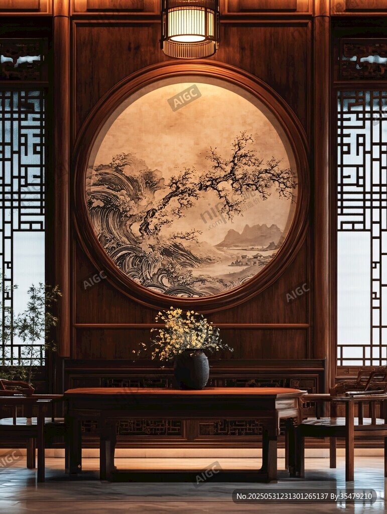 中式典雅客厅艺术装饰画