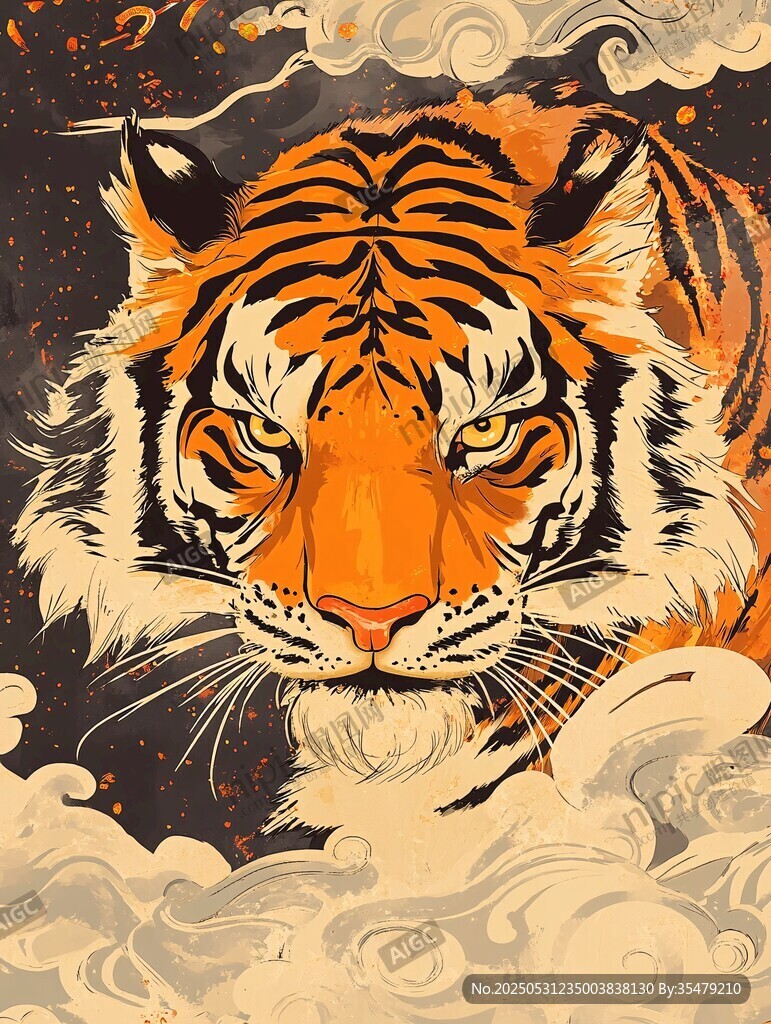 猛虎踏云图