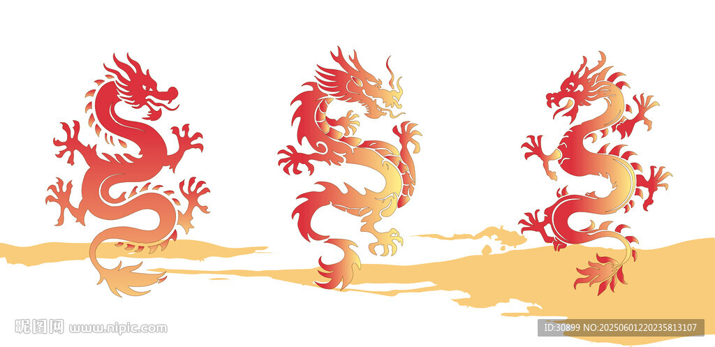 高清矢量龙龙图腾元素