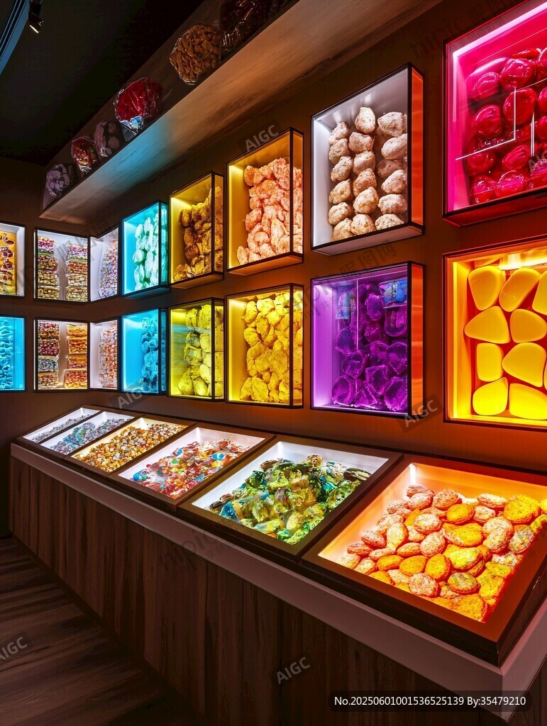 缤纷糖果展示架色彩绚丽