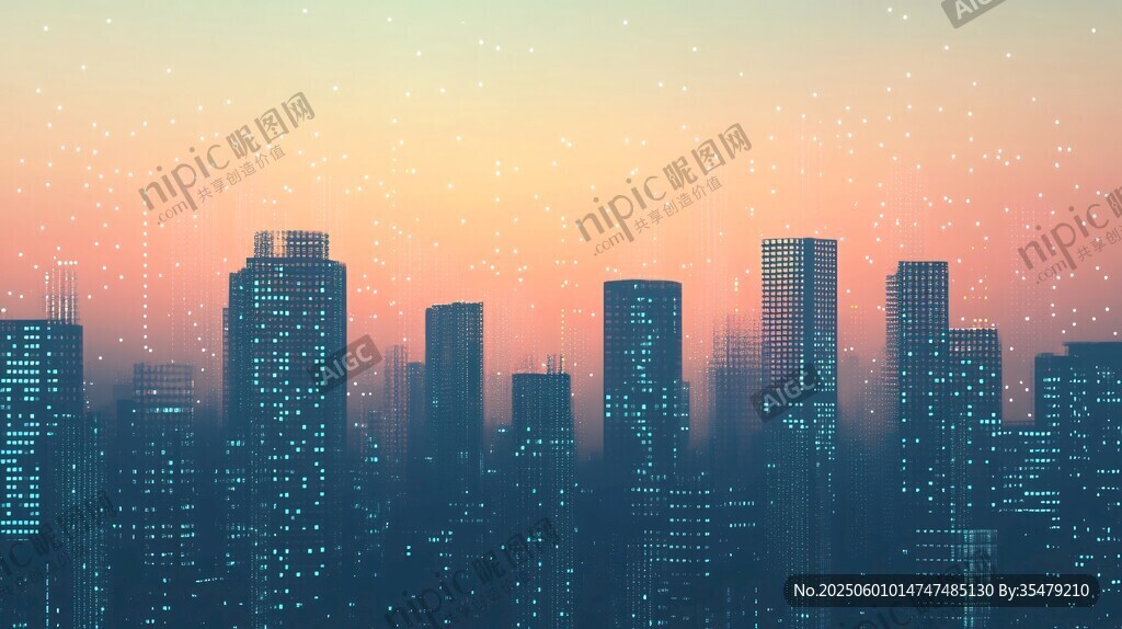 梦幻城市夜景 璀璨天际线