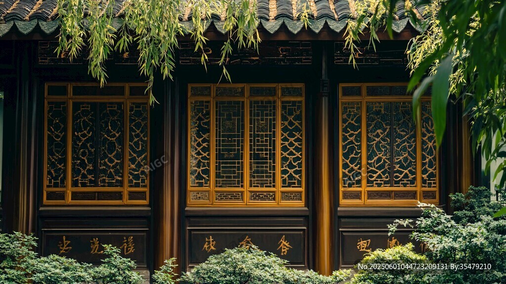 古雅中式建筑的静谧一角