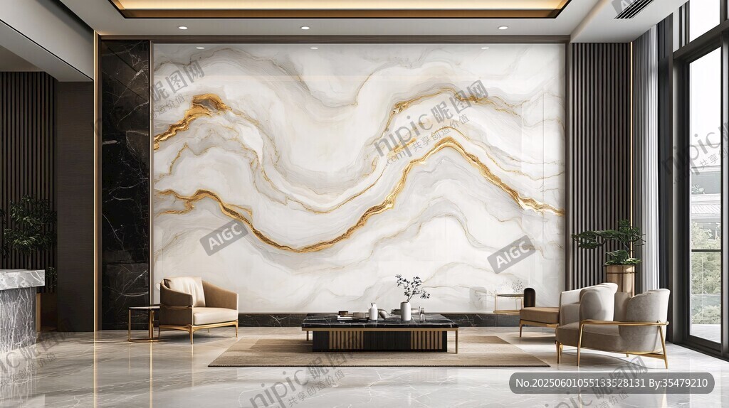 奢华大理石客厅背景墙设计