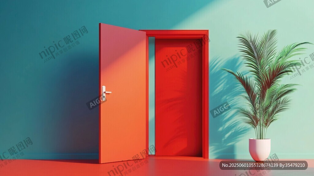 打开红门 绿植相伴的空间