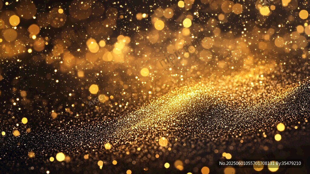 金色闪耀梦幻粒子背景